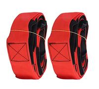 equlup 2Pcs Bandes de Course à Pied en Plein Air, 5cm/2 po Largeur 36-38 cm/14,2-15 po Espacement des Pieds Liés par Bande de Course à 8 Pattes Corde élastique Solide pour Renforcement D'équipe