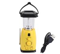 equlup 8x8x25cm/3,15x3,15x9,84po Lanterne de Camping électrique avec câble USB, Lampe Torche de Camping d'urgence à LED alimentée par énergie Solaire et à manivelle Lumière LED multifonctionnelle