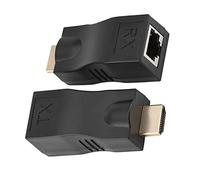 equlup Adaptateur d'extension HDMI, 2pcs 30m à RJ45 Câble réseau TX Transmetteur RX Récepteur du convertisseur d'extension HDMI sur Cat - 5E Cat6