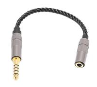 equlup Cordon Adaptateur pour Casque mâle vers Femelle, 15 cm plaqué Or 4,4 mm équilibré mâle vers 3,5 mm stéréo Femelle câble Adaptateur pour amplificateur mélangeur