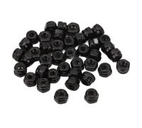 equlup Écrou de Verrouillage RC, 40pcs 3,5x5 mm M2.5 Iron RC Wheel Hex Contre-écrou en Nylon à collerette Accessoire de Mise à Niveau pourTraxxas 1/18 Climbing Car (Noir)