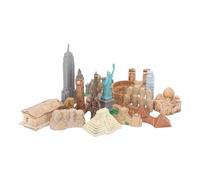 equlup Jouets de bâtiments Anciens, 17PCS Miniatures Kit de modèle de Pyramide égyptienne Bâtiments en Miniature Jouets d'architecture de l'Égypte Ancienne Figurines de Jeux pour Jardin
