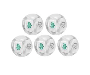 equlup Lot De 5 Dés Numériques De 2,2 Cm pour Mahjong - Dés De Direction du Vent - 6 Faces en Plastique - Coin Rond Est-sud-Ouest - Sphère Nord - Jeu De Dés pour Le Divertissement(Transparent)