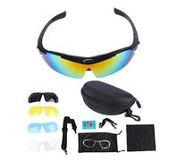 equlup Lunettes de sport extérieures Ensemble, soleil sportives polarisées enveloppent autour des de soleil de des lunettes de clarté vive avec 4 lentilles alternatives pour conduire le