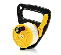 equlup Moulinet de plongée multi-usages, 46 m, 13 x 14,3 cm, châssis avec poignée, position carte pour plongée dérivante (jaune)