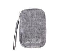 equlup Organisateur de l'électronique, Tissu cationique Souple Accessoires électroniques CarryCase Metal Zipper Mesh Pocket Organisateur de câble Sac pour Voyage Business Office (Gris)