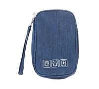 equlup Organisateur de l'électronique, Tissu cationique Souple Accessoires électroniques CarryCase Metal Zipper Mesh Pocket Organisateur de câble Sac pour Voyage Business Office (Cyan)