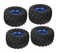 equlup Pneus en Caoutchouc, 4 pièces, pneus Monsters Truck à l'échelle 1/10, adaptateurs de pneus et de Roues pour Voiture télécommandée 1/10