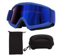 equlup Ski Ggggle, Kids Ski Goggles HD Rebating Lens Protection Protection Ressite Ressette de Choc ajusté Snow Ggggles Goggles for Outdoor Skiing Riding (Bleu)