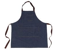 equlup Tabliers sur le thème du café 74 x 60 cm/29,1 x 23,6 pouces pour serveur, tablier unisexe avec poches de travail en denim avec col réglable pour serveur de café de restaurant (Bleue)