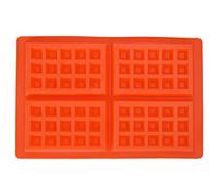 equlup Waffles Mold, 4/5Cavity Silicone Nestle Waffles Mold Cake Chocolate Pan Muffin Breakfast Baking Mould Candy Fondant BakingMold for Making Cakes, Pizza, Bread (Carré 4-contigu)