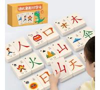 Eqvexd Cartes Chinoises Caractères Kanji Flash Cards Vue Mots Apprentissage Flashcards Mandarin Chinois Pinyin Hiéroglyphique Course Chinois Débutants Étape(1-100 pictographs)