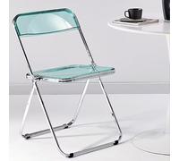 Eqvexd Chaise Pliante Transparente Chaise Lumineuse Chaise Pliante en Acrylique Chaise Pliante en Acier en Plastique Pliable et Rangement Aucune Installation requise(Blue)