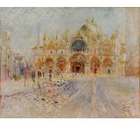 EQVRDCUW Peinture à L'huile Moderne Toile Mur Peinture sur Toile Art Place Saint Marc Venise par Pierre Auguste Renoir Poster Reproduction Toile pour la Décoration Murale 60x90cm