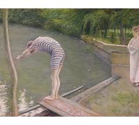 EQVRDCUW Peinture Célèbre Peintures Murales sur Toile Art Mural Toile la baigneuse ou la plongeuse de Gustave Caillebotte Affiche Art Mural pour Salon 60x90cm