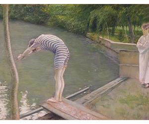 EQVRDCUW Peinture Célèbre Peintures Murales sur Toile Art Mural Toile la baigneuse ou la plongeuse de Gustave Caillebotte Affiche Art Mural pour Salon 60x90cm