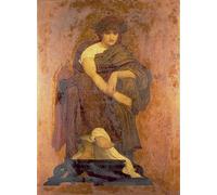 EQVRDCUW Peinture Célèbre Peintures Murales sur Toile Art Mural Toile Mnémosyne la Mère des Muses par Frederic Leighton Affiche Art Mural pour Salon 60x90cm