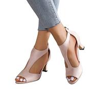 EQWIGKEIT Sandales pour femme - Sandales à talons élégants - Sandales à talons hauts - Sandales à bout ouvert - Chaussures de danse latine - Escarpins d'été - Chaussures de mariage - Tango - Bouche de