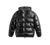 EQWIGKEIT Veste Puffer pour homme - Brillant - Basic - Couleur unie - Veste d'hiver matelassée - Manteau d'hiver matelassé - Coupe-vent - Fermeture éclair - Veste matelassée chaude - Doudoune