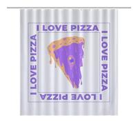 EQWKZRPYM Bath CurtainRideau Opaque pour Douche /Baignoire, Polyester I Love Pizza T-Shirt Imperméable avec Crochets Et Oeillets , Résistant À La Chaleur