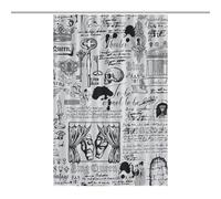 EQWKZRPYM Bath CurtainRideau Opaque pour Douche /Baignoire, Polyester Retro Horror Style, Newspaper Imperméable avec Crochets Et Oeillets , Résistant À La Chaleur