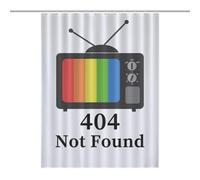 EQWKZRPYM Bath CurtainRideau Opaque pour Douche /Baignoire, Polyester Television Rainbow 404 Not Found Imperméable avec Crochets Et Oeillets , Résistant À La Chaleur
