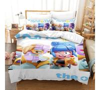 EQWKZRPYM Set De Biancheria 3DBrawl Stars - Design De Pixel Et Héros D’Action, Doux Et Hypoallergénique, Parfait pour Les Chambres De Gamers Et Faciles À EntretenirSingle（140x200cm）