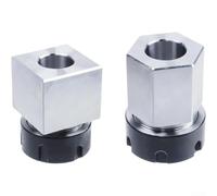 ER-32 ER-25 ER-40 Lot de 2 colliers de serrage CNC pour tour CNC double forme pince hexagonale carré bloc de serrage 2 pièces en acier carbone haut 60 90 120 degrés (2 pièces ER25)
