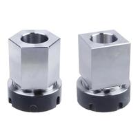 ER-32 Lot de 2 mandrins de serrage pour tour CNC et machine à graver avec blocs carrés et hexagonaux en acier carbone de haute précision