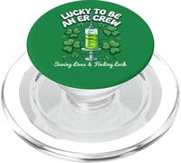 ER Crew St-Patrick's Day Shamrock Seringue médicale Graphique PopSockets PopGrip pour MagSafe