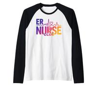 ER Nurse Club Heartbeat EKG Salle d'urgence RN Manche Raglan