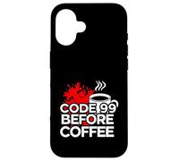 ER Nurse Code 99 Before Coffee Medical Humor Coque pour iPhone 16