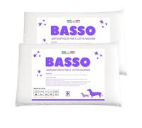 ER RELAX Lot de 2 coussins anti-étouffement pour enfants, bas 50 x 80 cm, hauteur 5 cm, pour grand lit. Oreiller bas, hypoallergénique, respirant, recouvert d'une doublure 100 % coton. Fabriqué en