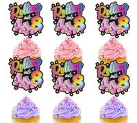 er Skating Toppers Set de 18 - 8th Happy Birthday Ice Skates TheMed Party for Boy ou Girl Retro Roller Roller ou Kids Disco Ball Party Decoration