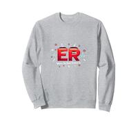 ER: Where The Real Drama is - Humour médical Sweatshirt, Unisexe pour Adultes, Gris Chiné, XL