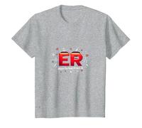 ER: Where The Real Drama is - Humour médical T-Shirt, Enfant, Gris Chiné, 6 Ans