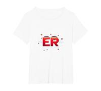 ER: Where The Real Drama is - Humour médical T-Shirt, Femme Grandes Tailles, Blanc, 2X