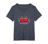 ER: Where The Real Drama is - Humour médical T-Shirt, Femme Grandes Tailles, Bleu Chiné, 1X