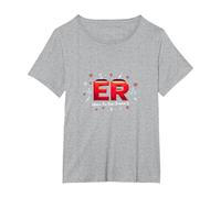 ER: Where The Real Drama is - Humour médical T-Shirt, Femme Grandes Tailles, Gris Chiné, 3X