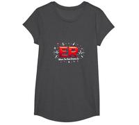ER: Where The Real Drama is - Humour médical T-Shirt, Fille, Chiné Foncé, L