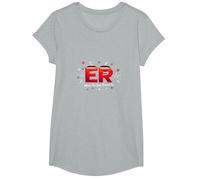 ER: Where The Real Drama is - Humour médical T-Shirt, Fille, Gris Chiné, M