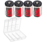 ER14250 Lot de 4 piles au lithium 3,6 V 1/2 AA 1200 mAh LiSOCl2 faible auto-décharge cellule primaire non rechargeable compatible LS14250 pour appareils de mesure, compteurs, alarmes, industrie