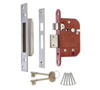 ERA Fortress BS 3621 Serrure à mortaise 5 leviers de sécurité maximale Effet chromé 64 mm