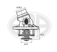 ERA Thermostat Liquide avec Joint 105°C pour Land Rover Range III 350328A