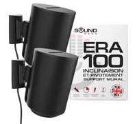 ERA100 Lot de 2 supports de fixation murale inclinables et pivotants, noir, double (2 pièces), compatibles avec Sonos ERA 100, installation sans effort, kit de montage inclus, double, paire
