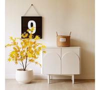 Érable Artificiel en Érable 120cm, Plante Artificielle d'Erable avec Pot, Érable Artificielle Japonais Art Plante, Grand Arbre d'automne avec Feuilles Jaunes pour la Maison, Le Bureau, Le Balcon