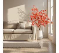 Érable Artificiel en Érable 120cm - Plante Artificielle d'Erable avec Pot - Érable Artificielle Japonais Art Plante - Grand Arbre d'automne avec Feuilles Rouges pour la Maison, Le Bureau, Le Balcon