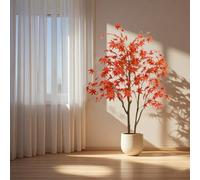 Érable Artificiel en Érable 150cm - Plante Artificielle d'Erable avec Pot - Érable Artificielle Japonais Art Plante - Grand Arbre d'automne avec Feuilles Rouges pour la Maison, Le Bureau, Le Balcon