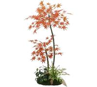 Érable Japonais Artificiel avec Paysage Inférieur Accents D’Automne Réalistes Arbre Artificiel pour Une Utilisation Intérieure Et Extérieure Plantes sans Entretien, Color, 6.5FT