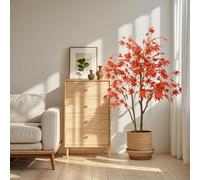 Érable Rouge Artificiel en Pot - 150 cm - Arbre Artificiel d'automne comme de Vrai - pour Bureau, Salon, véranda - Grand Arbre Artificiel avec Protection Ignifuge sûre